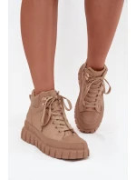 Dámské zateplené kozačky trapery na platformě Camel model 21747749 - Boto