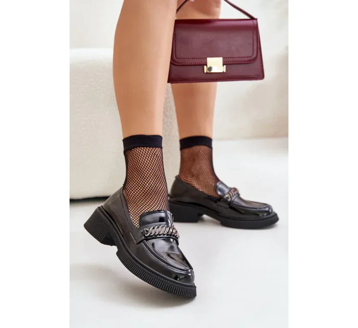 Dámske lakované mokasíny s D&A Black Dámske lakované mokasíny s D&A Black