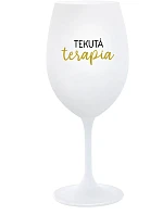 TEKUTÁ TERAPIA - biely pohár na víno 350 ml