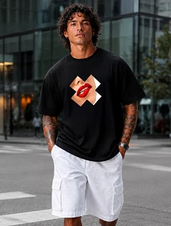 Tshirt męski oversize z nadrukiem czarny model 22194575 - FashionStreet