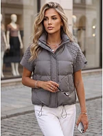 Krótka kamizelka damska pikowana szara model 22341160 - FashionStreet