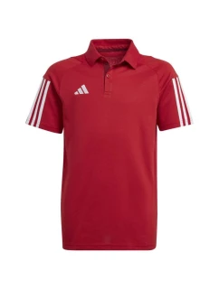 Detské bavlnené tričko adidas Tiro 23 Competition Polo červené HI4715