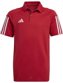 Detské bavlnené tričko adidas Tiro 23 Competition Polo červené HI4715