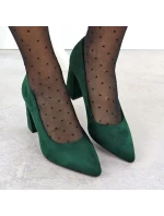 Zelené semišové lodičky na jehlovém podpatku Sergio model 21906157 - LEONE