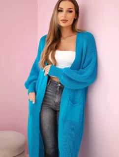 Svetr dlouhý kardigan tyrkys