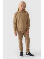 Dziewczęca Nierozpinana Bluza Z Kapturem Gładka Beżowa 4F 4FJWMM00TSWSF1316-83S