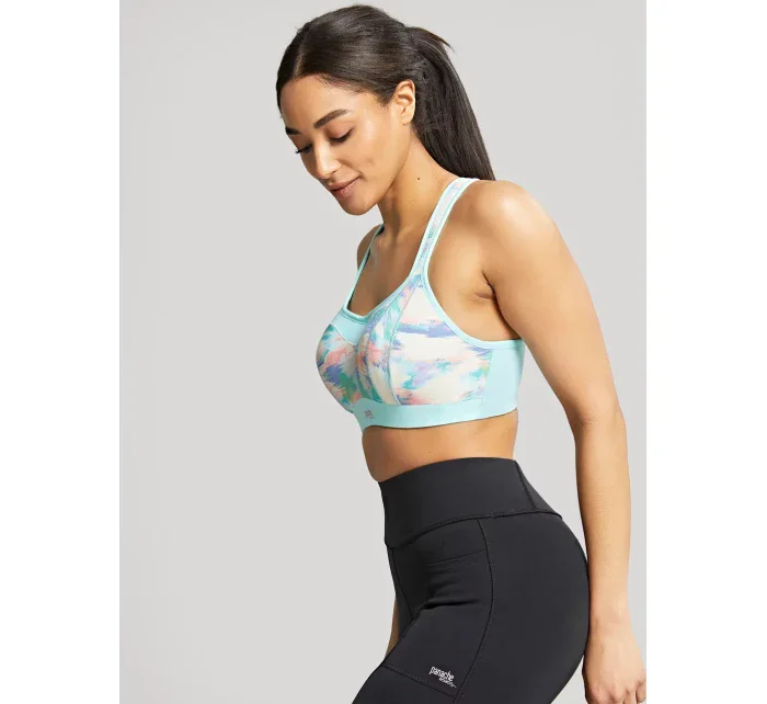 Športová podprsenka s potlačou 5021R tyrkysová - Panache