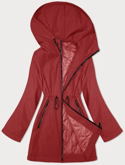 Tenká červená bunda s kapucí model 19456843 - S'WEST Tenká červená bunda s kapucí model 19456843 - S'WEST