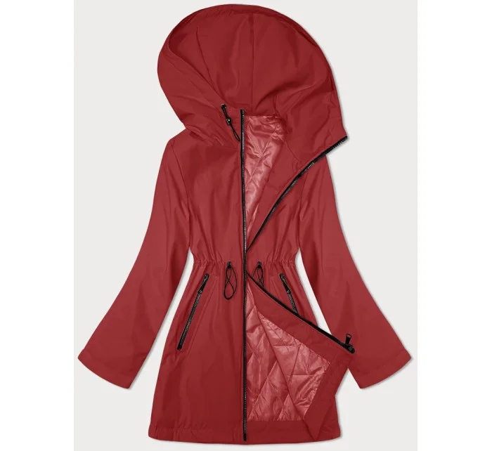 Tenká červená bunda s kapucí model 19456843 - S'WEST Tenká červená bunda s kapucí model 19456843 - S'WEST