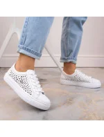 Pohodlné kožené topánky Rieker W RKR641 white