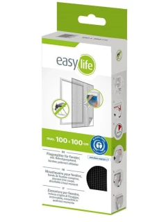 MOSKYTIÉRA NA OKNO 100X100 ČIERNY POLYESTER + PÁSIK SO SUCHÝM ZIPSOM