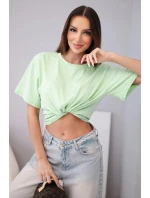 Dámska bavlnená základná blúzka s krátkymi rukávmi apple