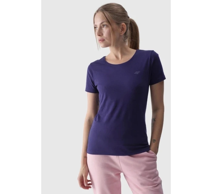 Dámské Hladké Tričko S Modré model 21668556 - 4F Dámské Hladké Tričko S Modré model 21668556 - 4F