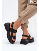 Kožené Dámské Sandály Na Platformě Černé model 21696926 - EVENTO