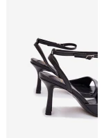 Dámské sandály na podpatku Eko kůže Černé model 21788209 - Boto Dámské sandály na podpatku Eko kůže Černé model 21788209 - Boto