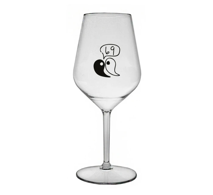 69 - čirá nerozbitná sklenice na víno 470 ml