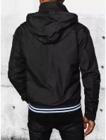 Pánska prechodná bunda s kapucňou čierna FashionStreet TX4378
