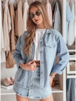 Dámska košeľová bunda OVERBOR modrá FashionStreet TY4887