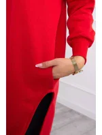 Mikina s bočními rozparky červená