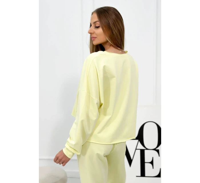 Set 2dielna mikina + nohavice žltá