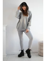 Súprava mikiny, topu a legín 3 v 1 sivá