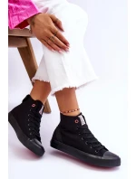 Damskie Klasyczne Wysokie Trampki Cross Jeans LL2R4088C Czarne