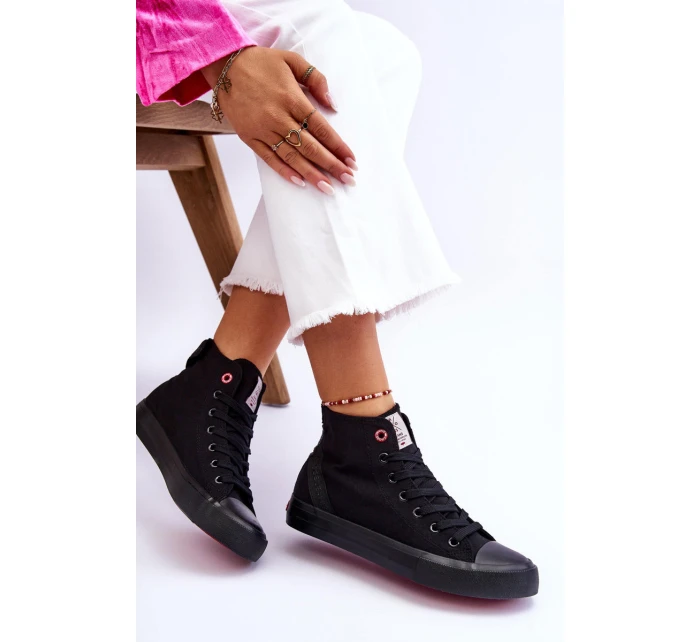 Damskie Klasyczne Wysokie Trampki Cross Jeans LL2R4088C Czarne