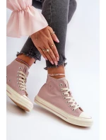 Trampki Damskie Wysokie Big Star NN274277 Różowe Trampki Damskie Wysokie Big Star NN274277 Różowe