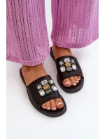 Dámské sandály s ozdobami model 21665115 černé - S.Barski