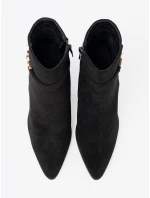 Trendy  kotníčkové boty černé dámské na širokém podpatku