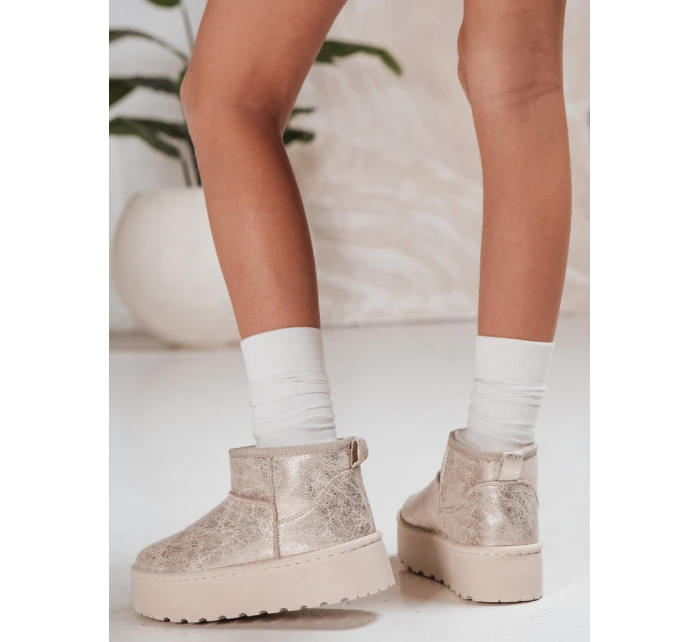 Dámske semišové béžové snežnice FashionStreet ZY1293