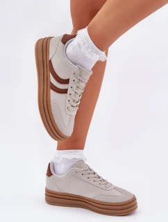 Stylowe Sneakersy Na Platformie Szare Doriwa