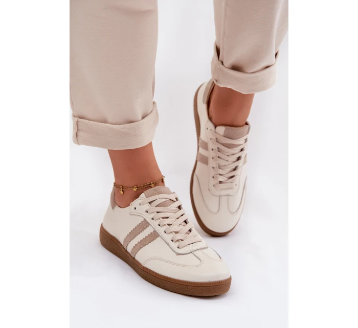 Zazoo N1068 Kožené Nízké Dámské Tenisky Béžové Zazoo N1068 Kožené Nízké Dámské Tenisky Béžové