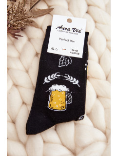 Pánske vzorované ponožky Beer Black