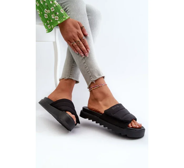 Dámske papuče na platforme Big Star Black