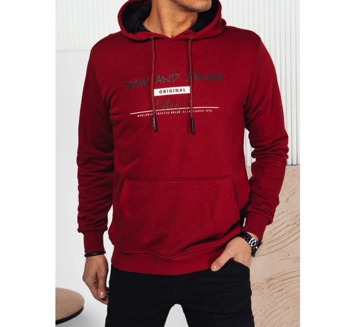 Pánská mikina s potiskem bordó Dstreet model 21976084 - FashionStreet