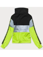 Čierno-zelená dámska športová mikina (26019)