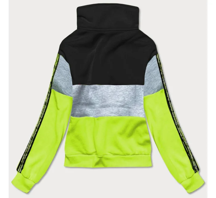 Čierno-zelená dámska športová mikina (26019)