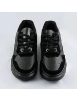 Čierne dámske šnurovacie športové poltopánky (RC-50)