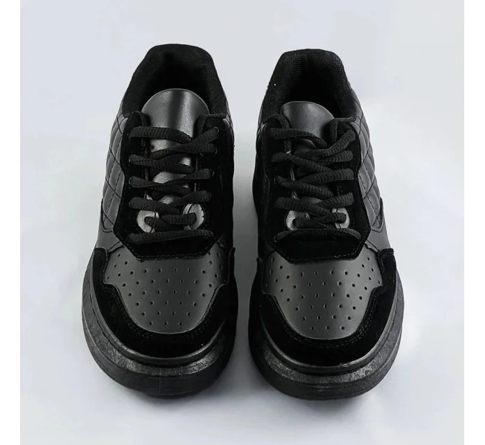 Čierne dámske šnurovacie športové poltopánky (RC-50)