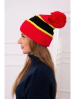 Dámska čiapka Kinga K297 červená+kiwi+čierna