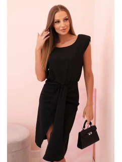 Dámske pruhované bavlnené šaty s véčkovým výstrihom a gombíkmi tmavomätové