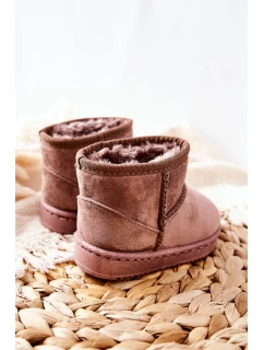 Dětské Teplé Sněhule Semišové Tmavě béžové Gooby