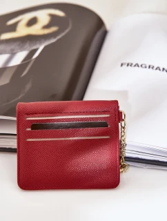 Puzdro na karty so zlatým príveskom, ekokoža, bordová Iritinme