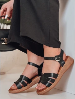 Dámske sandále na nízkom podpätku SANTORIA black FashionStreet ZY0835