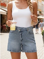 Szorty damskie jeansowe z wysokim stanem niebieskie model 22144290 - FashionStreet