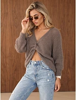 Dámsky oversize sveter so zberaným predným dielom Fango FashionStreet MY2645 Dámsky oversize sveter so zberaným predným dielom Fango FashionStreet MY2645