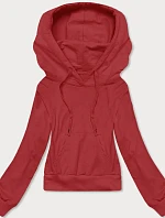 Krátka mikina s kapucňou červená (8B939-18)