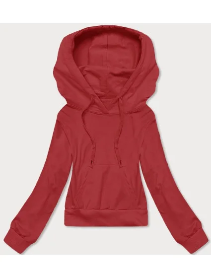 Krátka červená mikina s kapucňou (8B939-18) Krátka červená mikina s kapucňou (8B939-18)