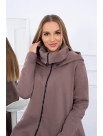 Zateplené šaty s dlhšími stranami mocca Zateplené šaty s dlhšími stranami mocca